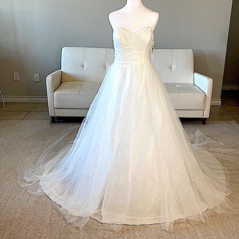 David's Bridal Strapless Tulle Gown - Wedding Dress